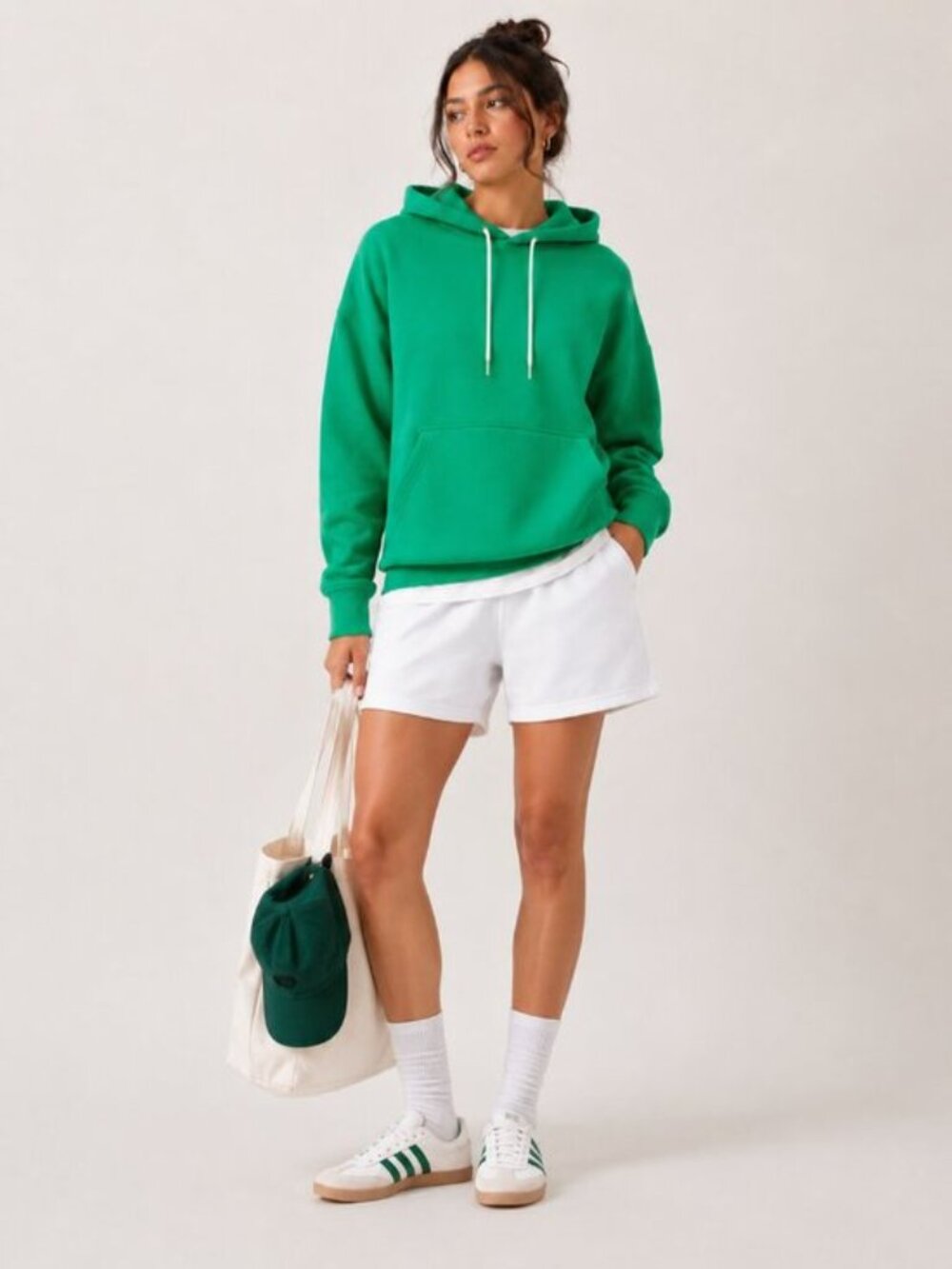 Everlane The Track Organic Cotton Popover Hoodie Mint Green S NWT